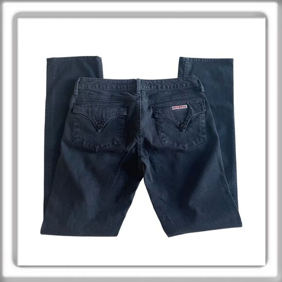 Hudson Straight Leg Signature Pocket Faded Black Jeans Stretch Size 30 - Picture 1 of 11